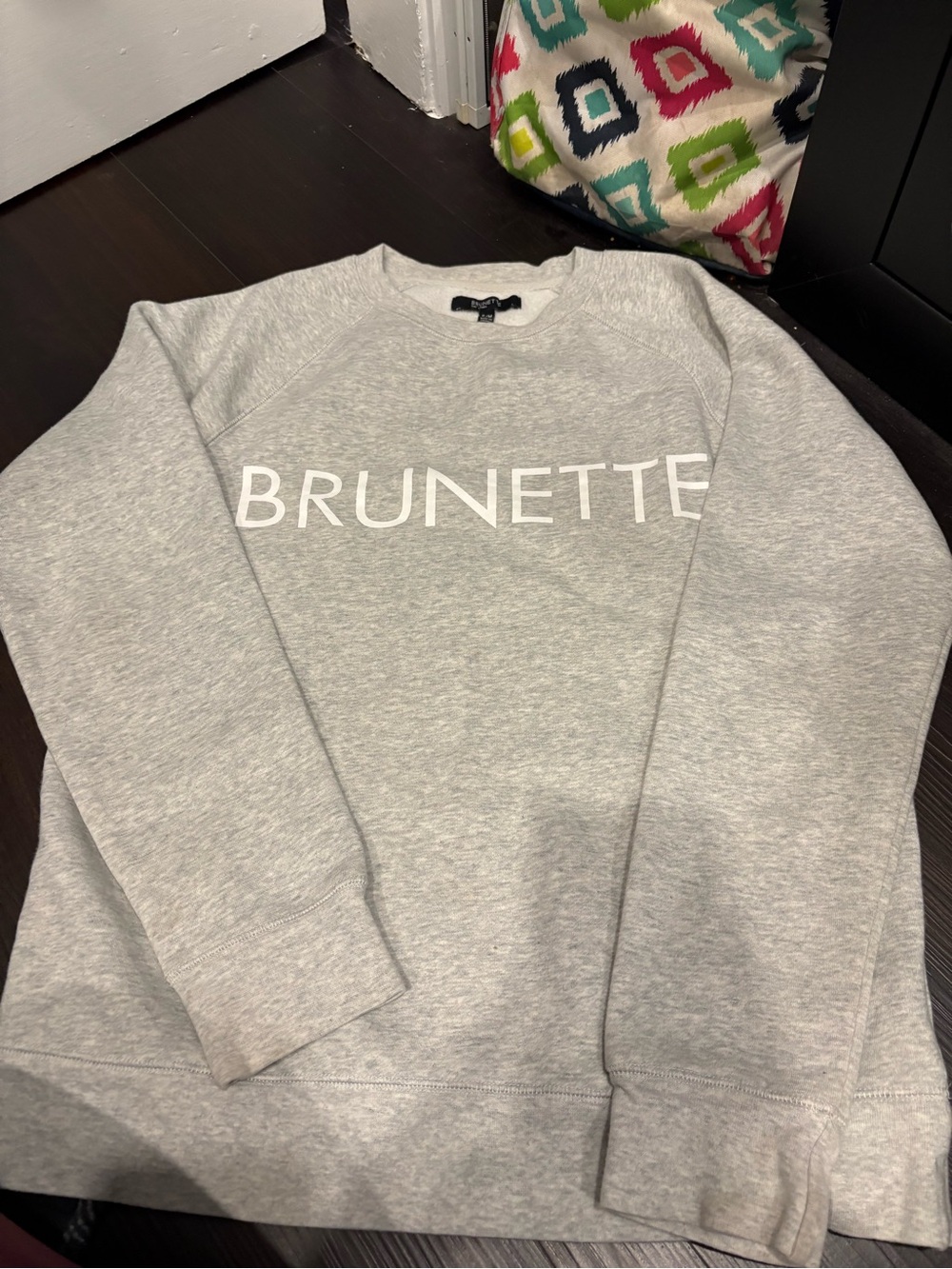 Brunette The Label Light Gray Crewneck Sweatshirt with White Logo